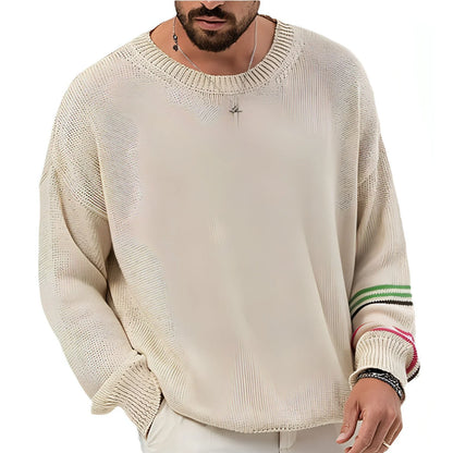 Round Neck Pullover Long Sleeve Base Lightweight Sweater - Which Mark
