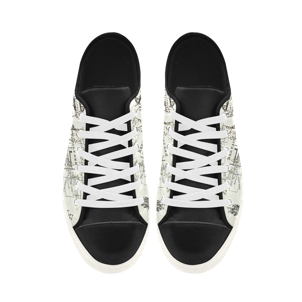 MAP AND SOME ILLUSTRATIONS Low Top Action Leather Men's Shoes - Which Mark