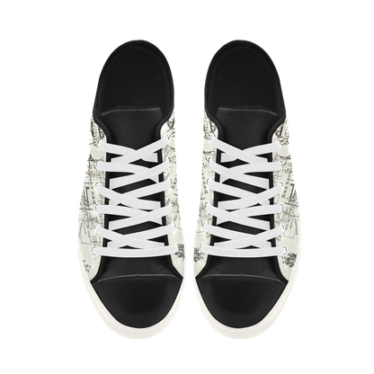 MAP AND SOME ILLUSTRATIONS Low Top Action Leather Men's Shoes - Which Mark