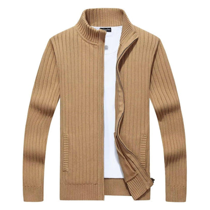 Zipper Outerwear Sweater Coat For Men Fleece-lined Thickened Winter - Which Mark
