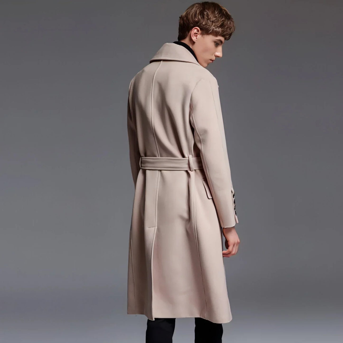 Trench Coat With Belt For Men - Which Mark
