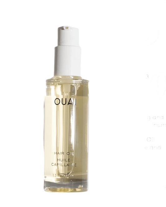 OUAI Hair Oil Travel Size - Hair Heat Protectant Oil for Frizz Control - Adds Shine and Smooths Split Ends - Color Safe Formula - Paraben, Phthalate and Sulfate Free (0.45 oz) - Which Mark