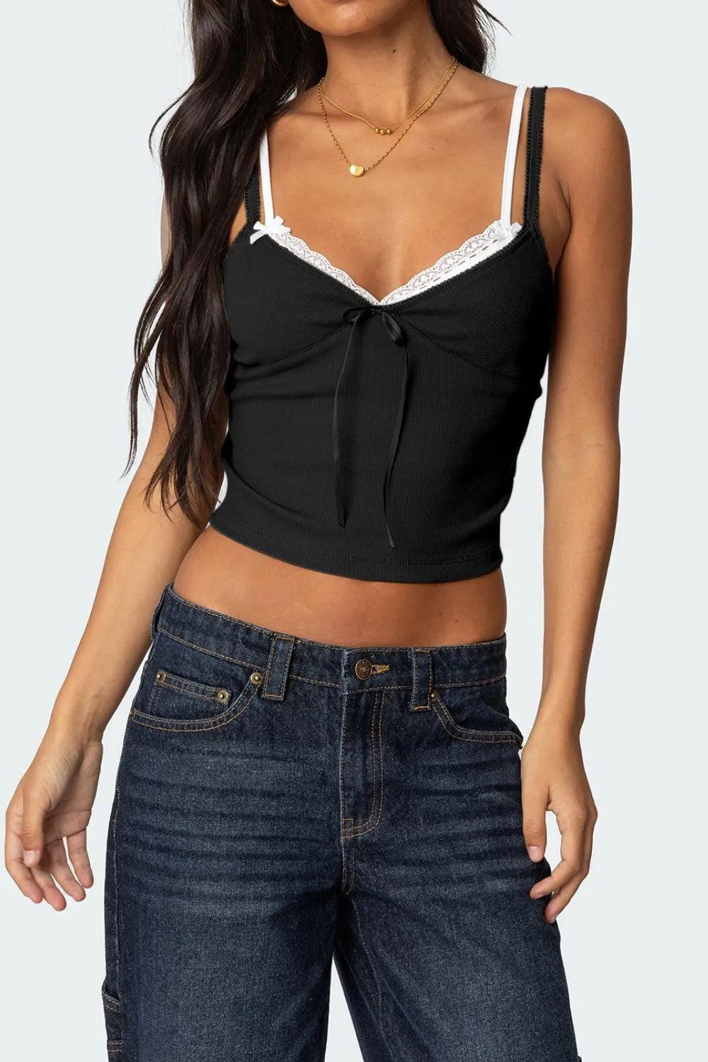Lace Detail V-Neck Cami - Which Mark