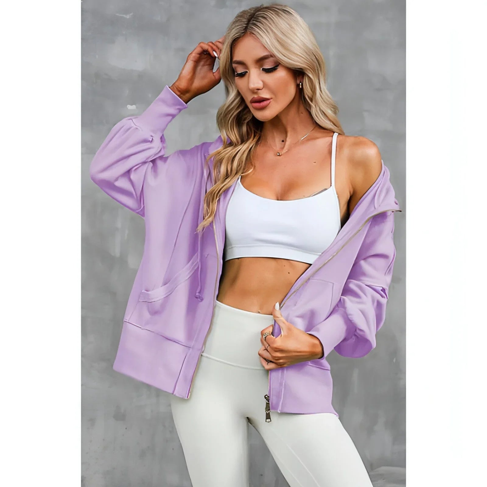 Solid Color Long Sleeve Sweater For Women (Zipper) - Which Mark