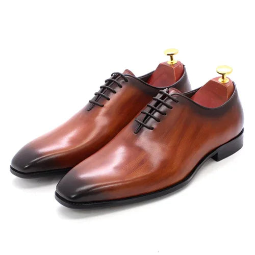 Italian Carved Leather Shoes Handmade Goodyear Leather Shoes Men - Which Mark