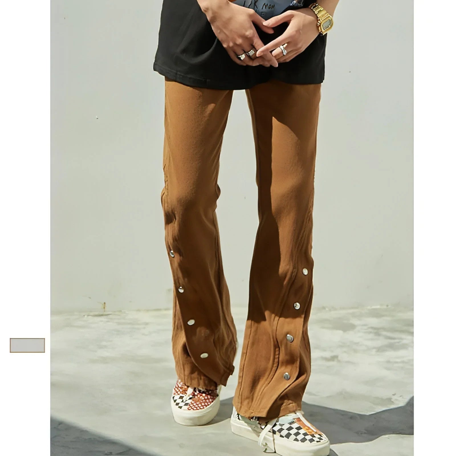 New Spring Breasted Zipper Cargo Jeans Men - Which Mark