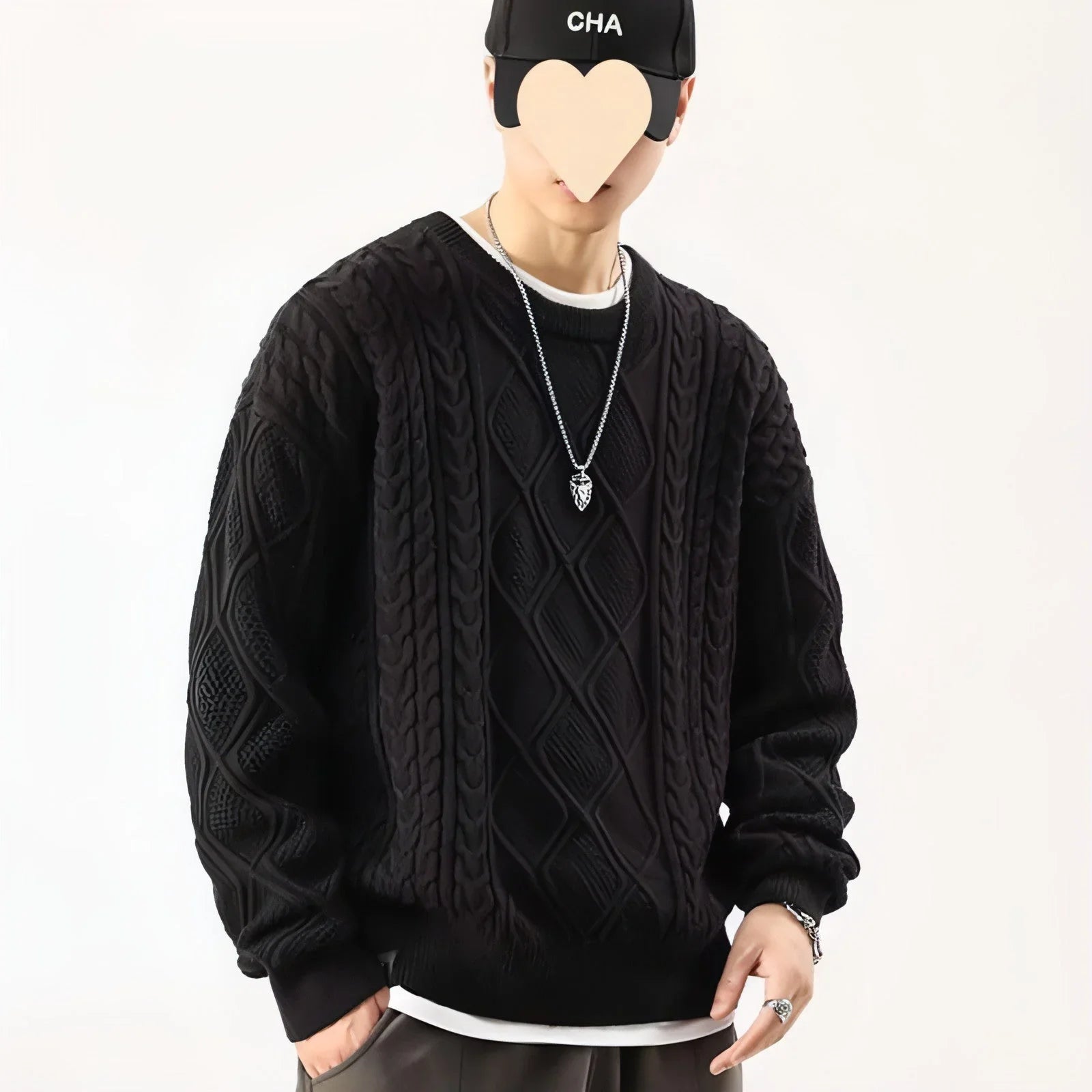 Round Neck Sweater Men's Loose Sweater Tokyo Flair - Which Mark