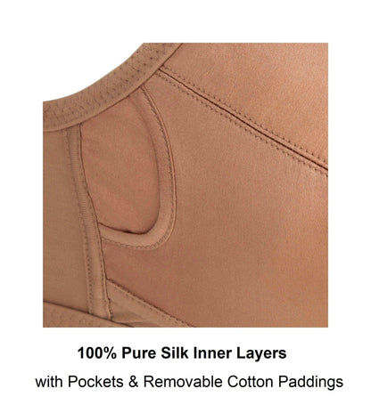 Warm Golden-Supportive Non-Wired Silk & Organic Cotton Full Cup Bra - Which Mark