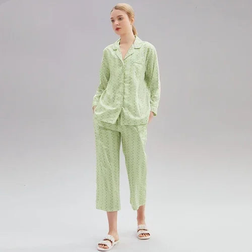 Women's Cotton Pajamas Spring Long-sleeved Homewear Thin New - Which Mark