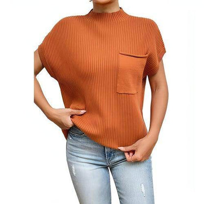 Women's Casual All-match Short-sleeved Sweater - Which Mark
