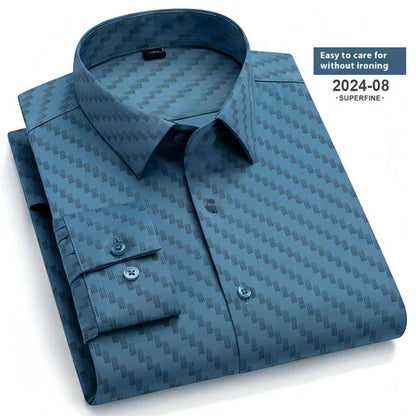 Spring And Autumn Fashion Floral Youth Men's Long-sleeved DressShirt - Which Mark