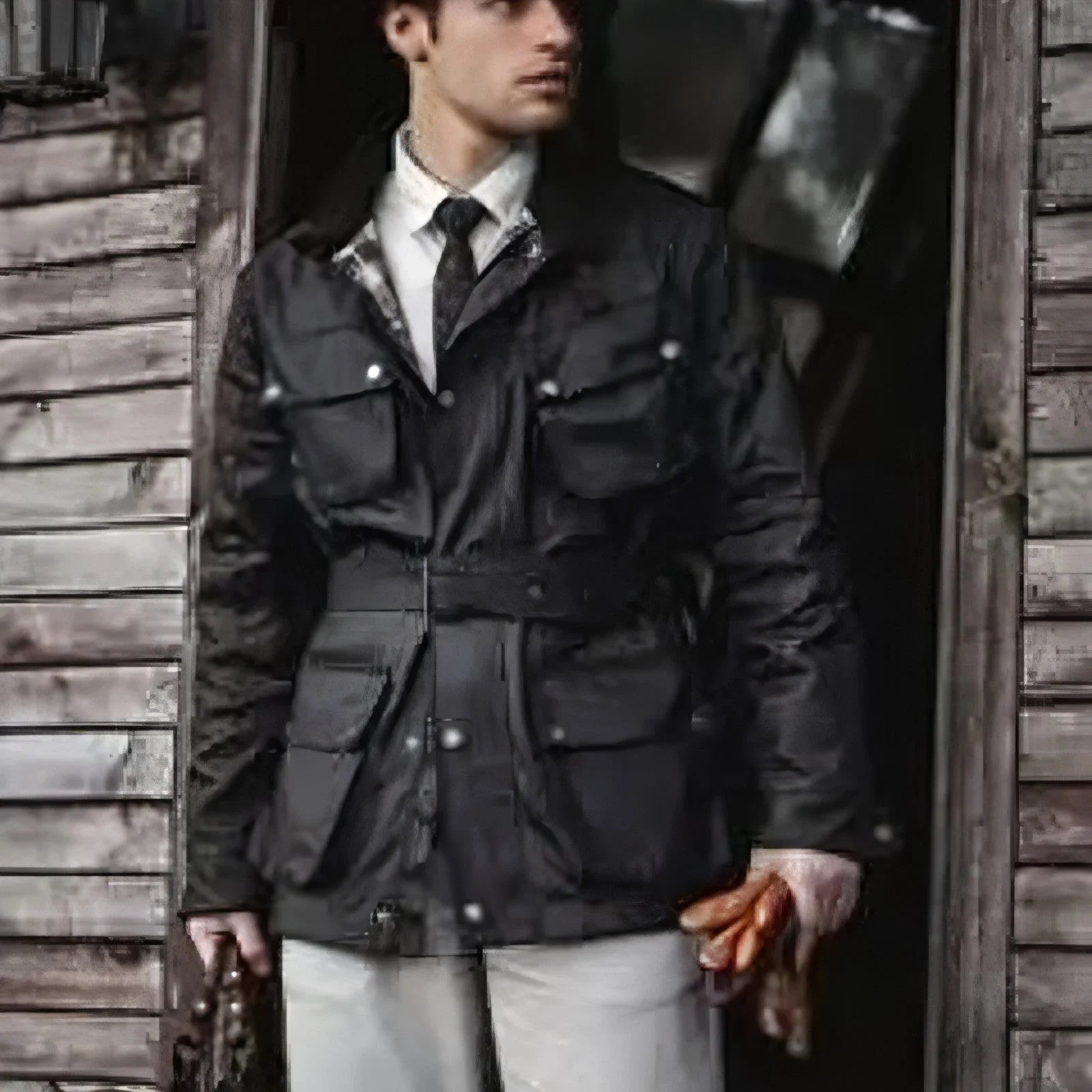 Oil Wax Jacket Trench Retro Biker's Waterproof Coat For Men - Which Mark
