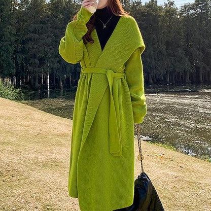 Green Alpaca Women 's Wool Sweater Coat Cardigan Handmade Clothing - Which Mark