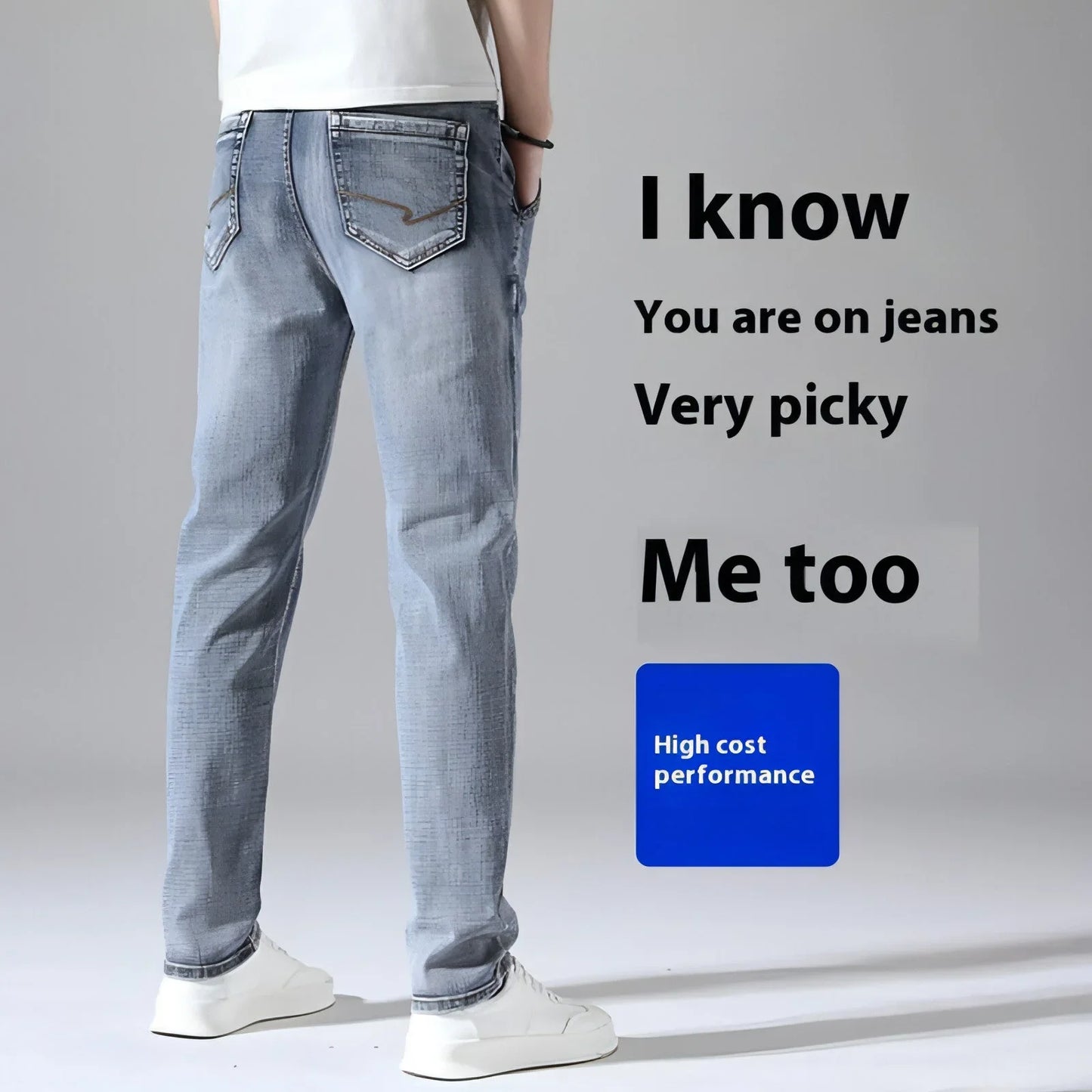 Retro Thin Jeans Straight Loose Casual Trousers Men - Which Mark