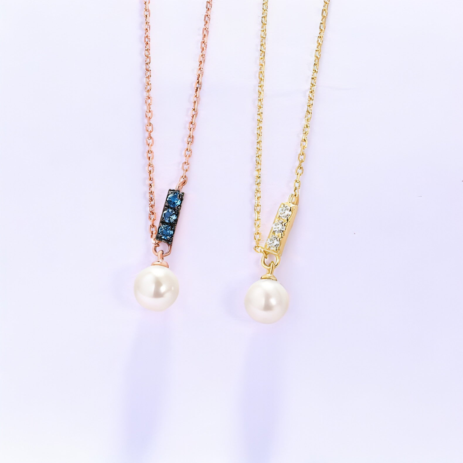 14K Rose Gold Jewelry New Korean Pearl Necklace Pendant all-match gold - Which Mark
