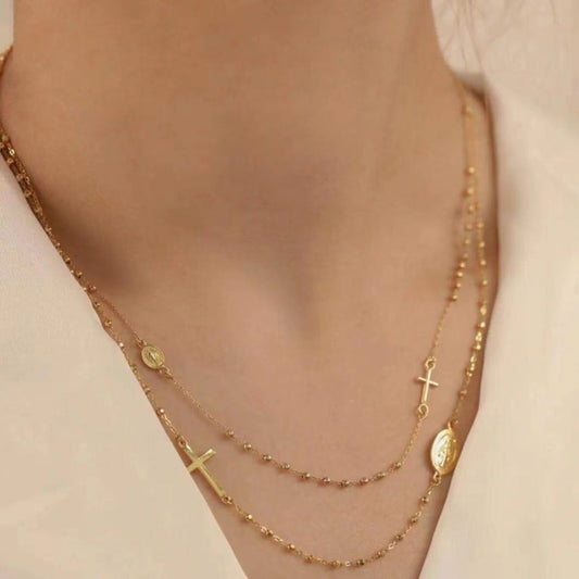 Vintage Cross 18K Gold Necklace Bracelet - Which Mark