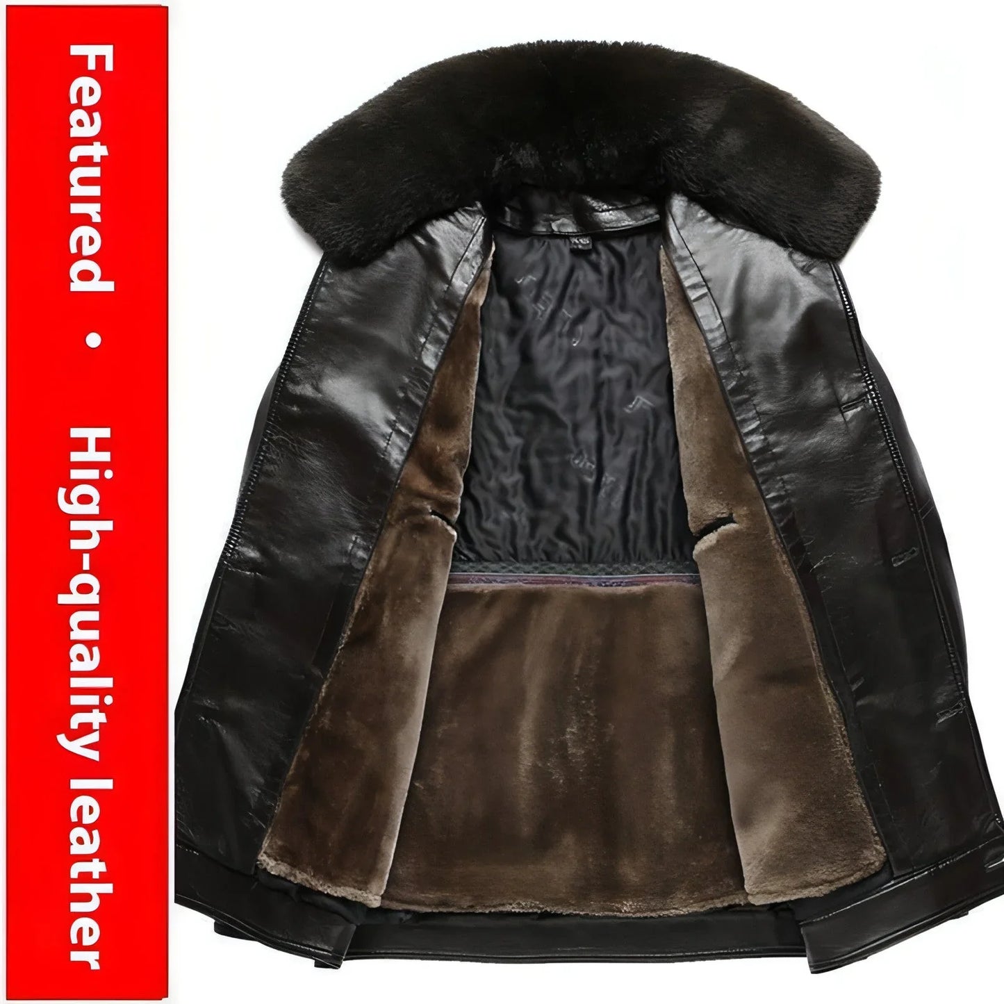 Fashion Personality Male Fleece-lined Leather Jacket Men - Which Mark