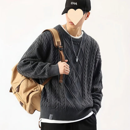 Round Neck Sweater Men's Loose Sweater Tokyo Flair - Which Mark