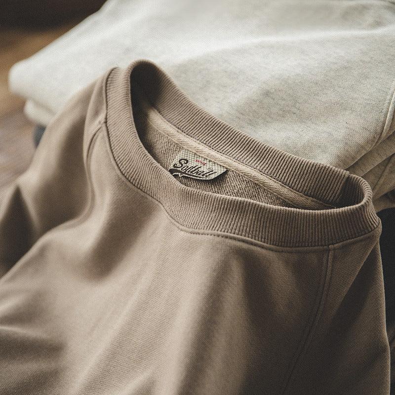 Men's Retro Washed Heavy Fabric Crewneck Sweater – Vintage Casual - Which Mark