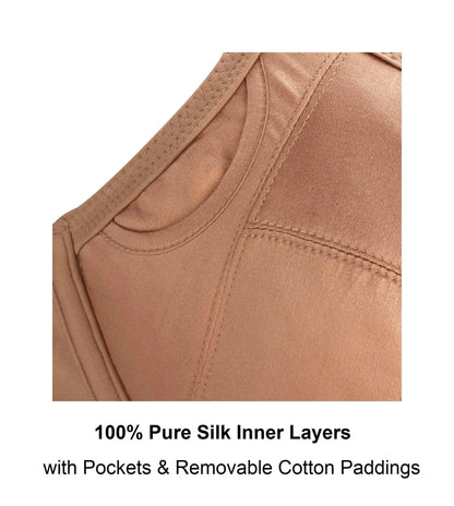 Cocoa-Underwired Silk & Organic Cotton Full Cup Bra with removable - Which Mark