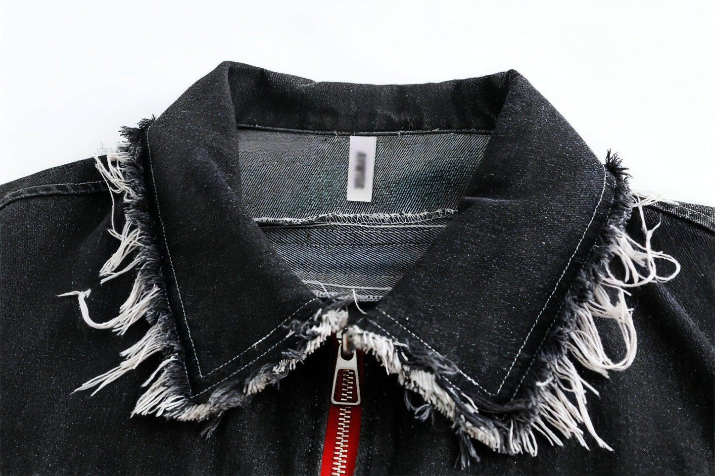 A1. Color Matching Cat Raw-cut Edges Washed And Worn Loose Lapels Coat - Which Mark