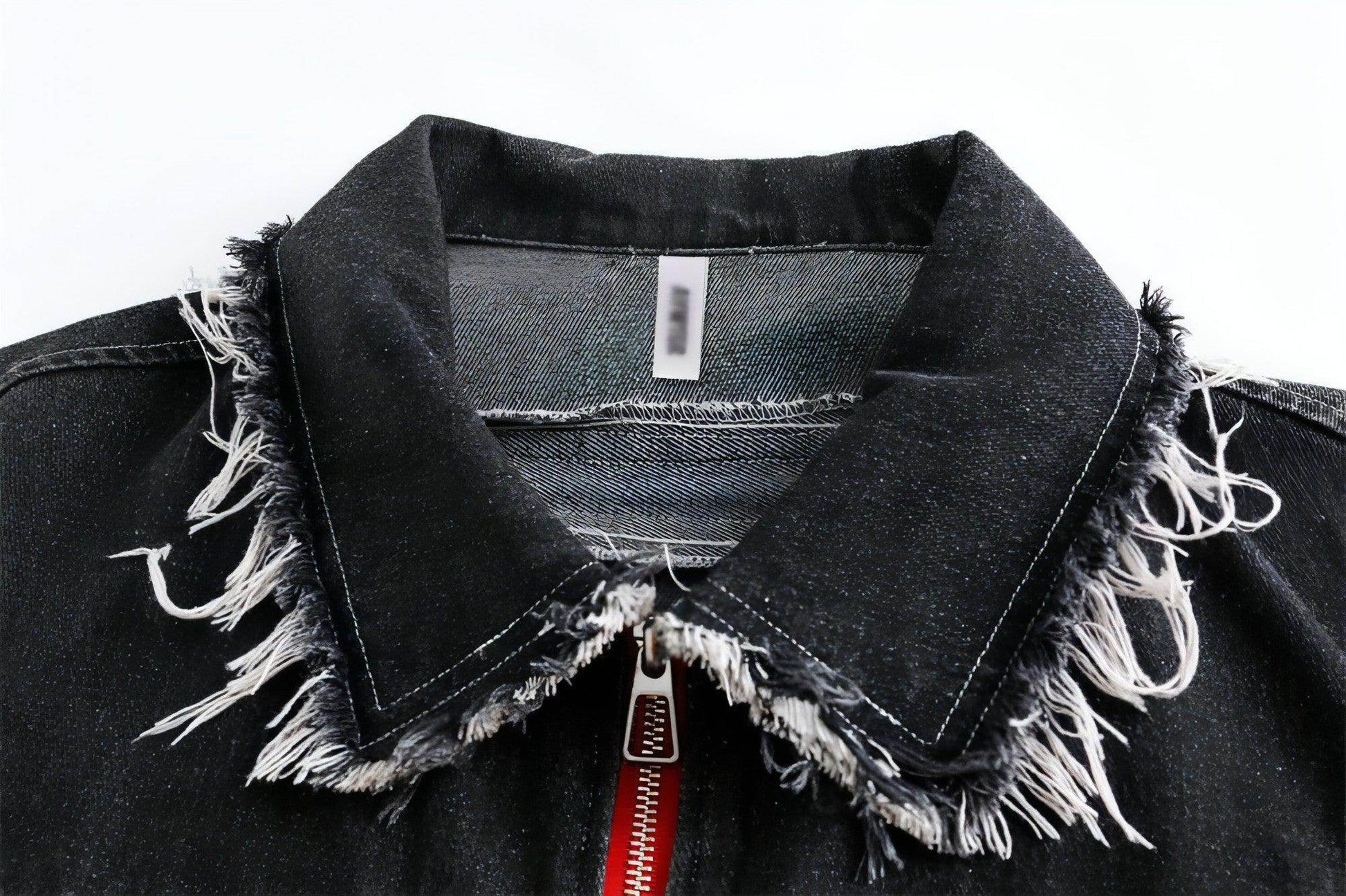 A1. Color Matching Cat Raw-cut Edges Washed And Worn Loose Lapels Coat - Which Mark