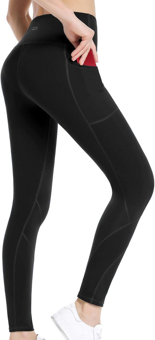 ALONG FIT High Waisted Tummy Control Leggings for Women Yoga Pants with Pockets Workout Squat Proof Tights - Which Mark