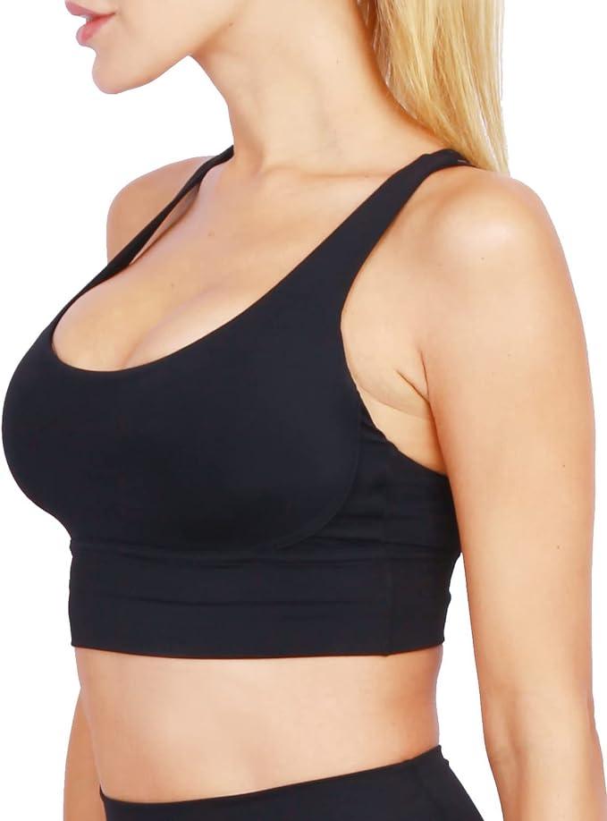 Grace Form Strappy Sports Bra for Women Padded Push Up Sports Bra Athletic Running Sports Bra Workout Bra Yoga Bra - Which Mark