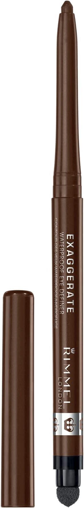 Rimmel London - Exaggerate Waterproof Eye Definer, built-in smudger & sharpener, creamy matte finish, Up to 10H, long-lasting, 100% Cruelty-Free, Rich Brown - 212 (Uncarded) - Which Mark