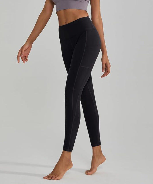 ALONG FIT Leggings for Women with 3 Pockets Buttery Soft High Waisted Yoga Pants Non-See-Through Full-Length Tights - Which Mark