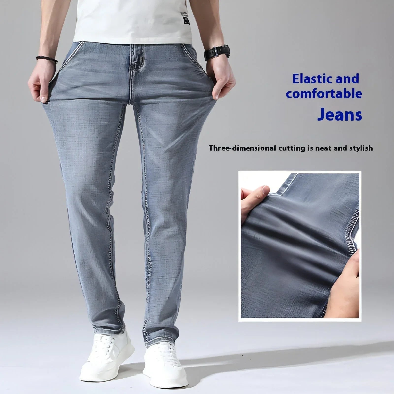 Retro Thin Jeans Straight Loose Casual Trousers Men - Which Mark
