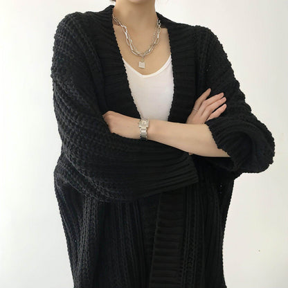 Retro Lazy Coat Loose Mid-length Sweater Jacket Women - Which Mark