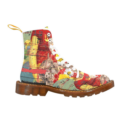 GOATS. III Women's All Over Print Fabric High Boots - Which Mark