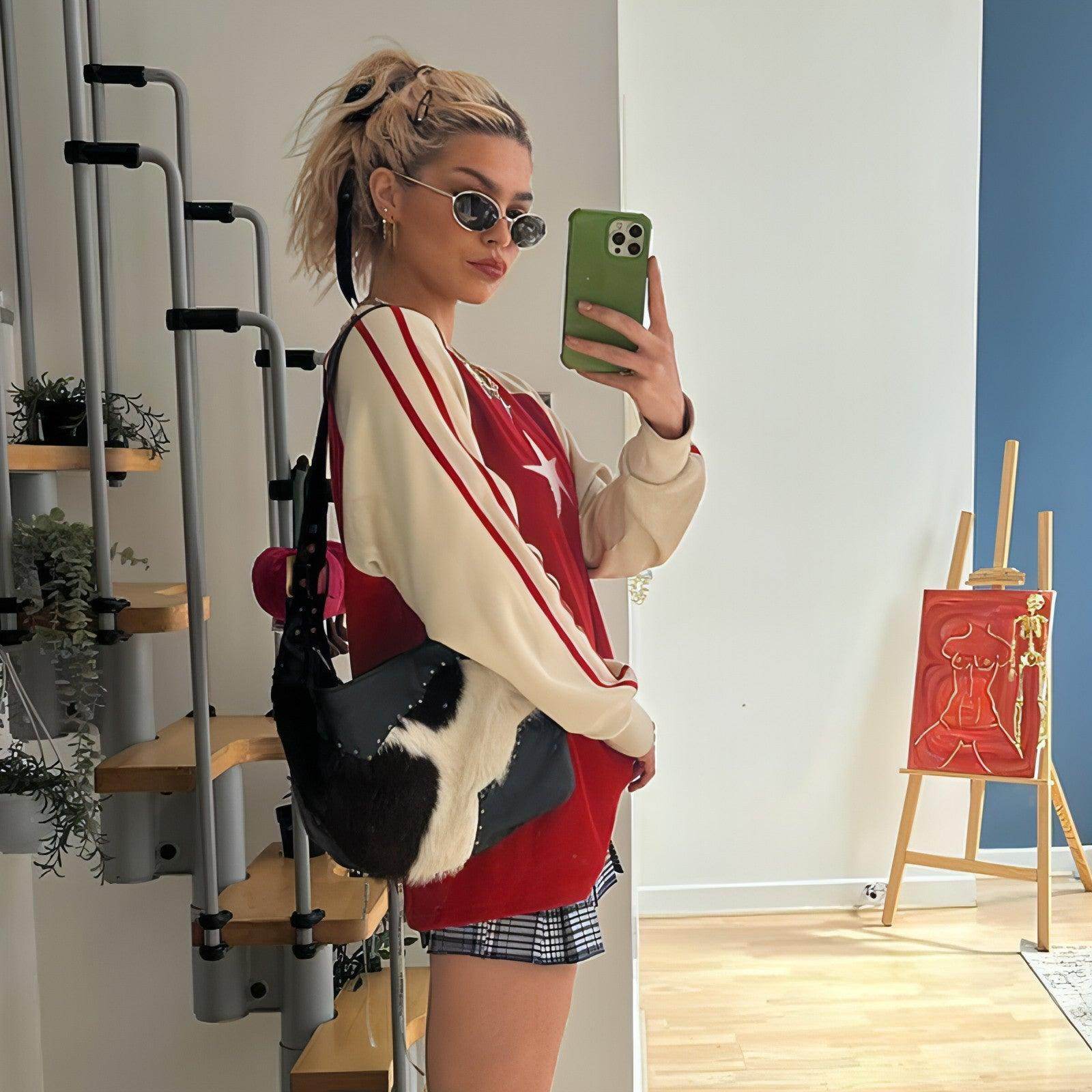 Women's Loose Top Striped Woolen Sweater - Which Mark