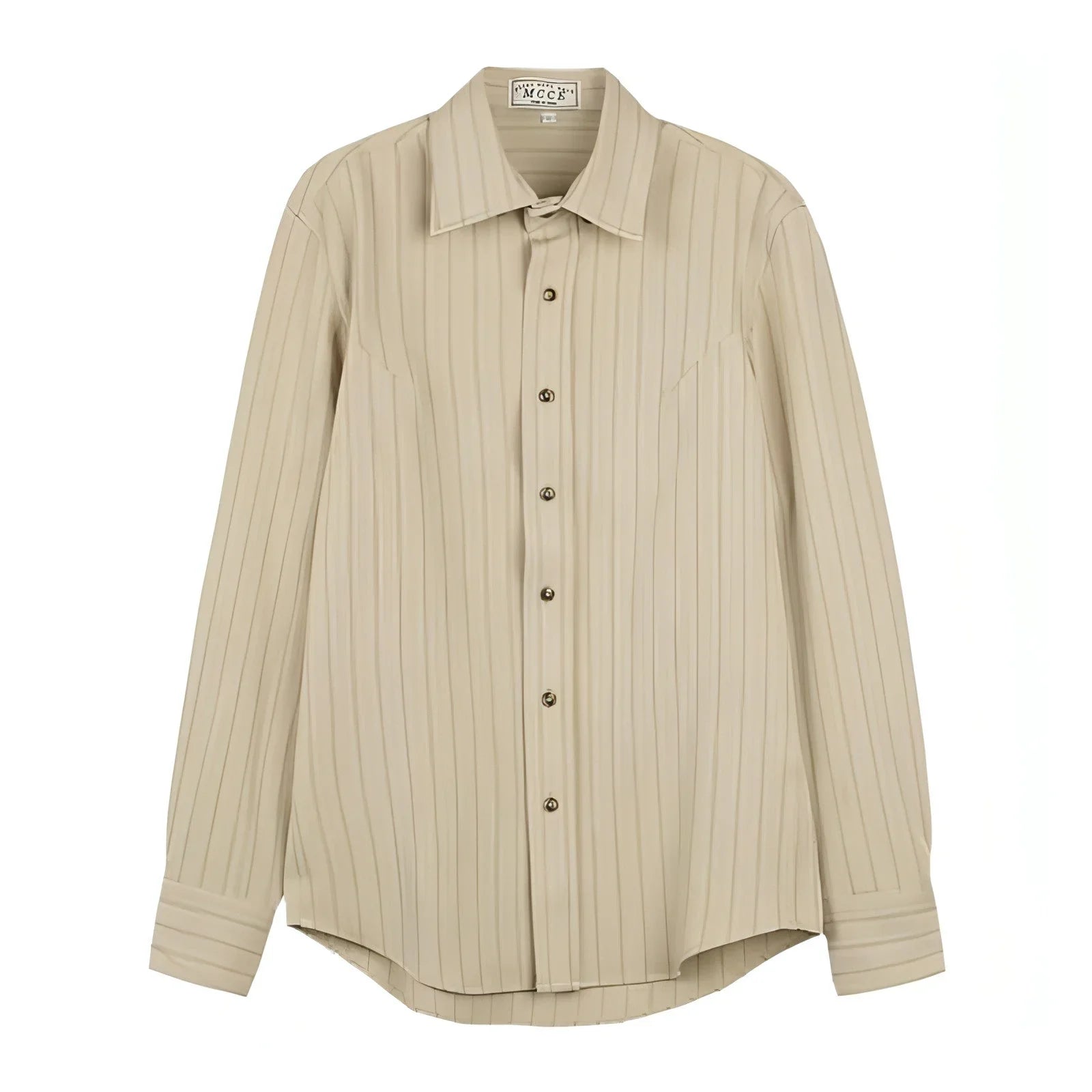 Spring And Autumn Vintage Striped Shirt Men - Which Mark