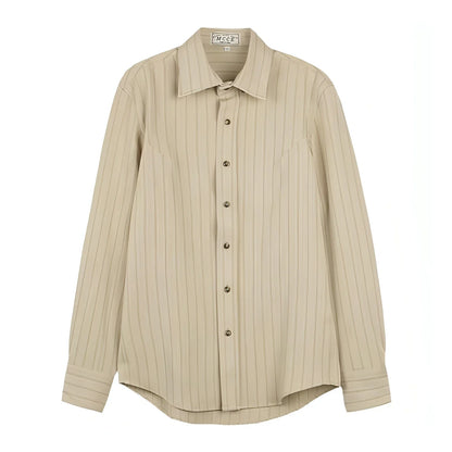 Spring And Autumn Vintage Striped Shirt Men - Which Mark