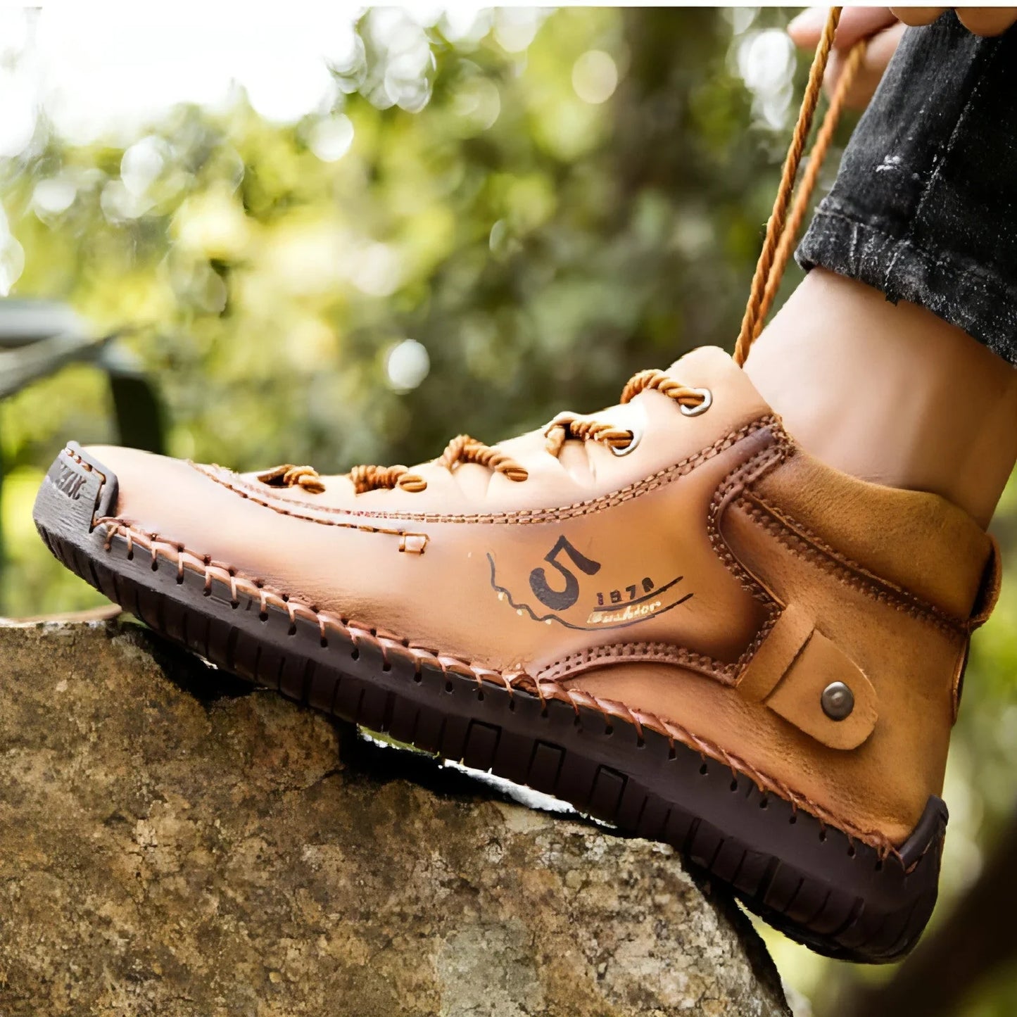 A1. Hand-sewn Men's Oversize Outdoor Boots Leather Shoes - Which Mark