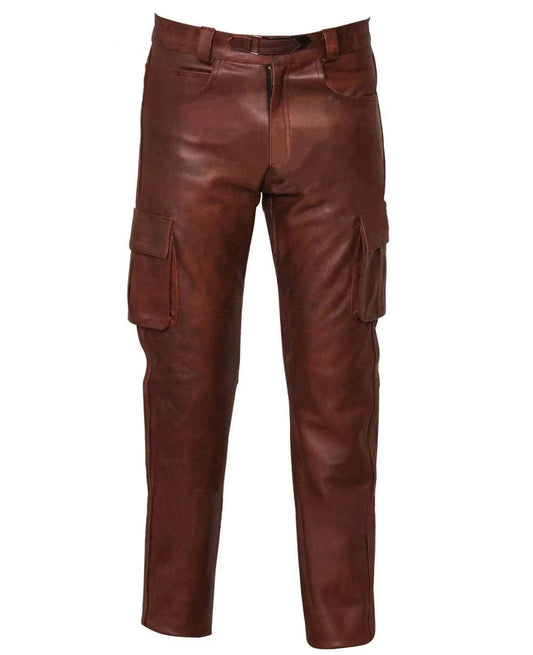 Solid Color Men's PU Leather Men Jeans Pants - Which Mark