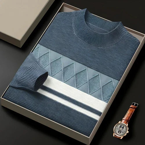 Winter Men's Round Neck Warm Sweater - Which Mark