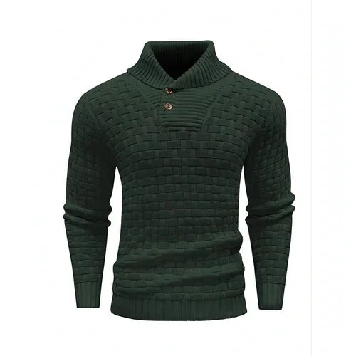 Chic Buttoned Slim Turtleneck Sweater for Men - Which Mark