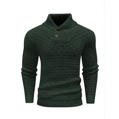 Chic Buttoned Slim Turtleneck Sweater for Men - Which Mark