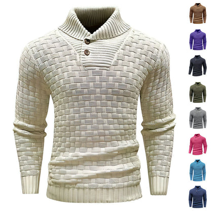 Chic Buttoned Slim Turtleneck Sweater for Men - Which Mark