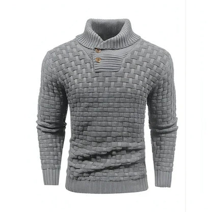 Chic Buttoned Slim Turtleneck Sweater for Men - Which Mark
