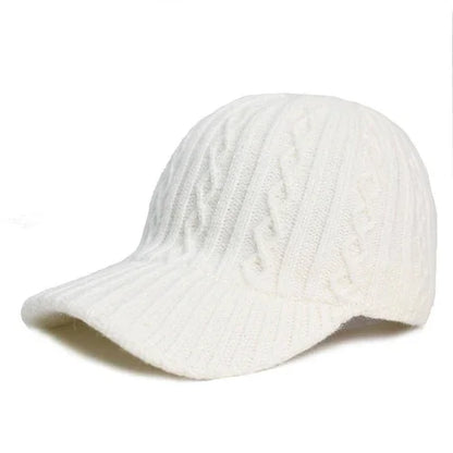 Knitting Wool Baseball Cap Korean Warm Solid Color Light Plate Peaked - Which Mark