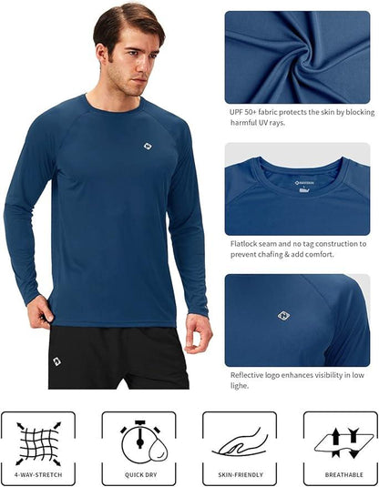 NAVISKIN Men's Sun Protection UPF 50+ UV Outdoor Long Sleeve T-Shirt - Which Mark