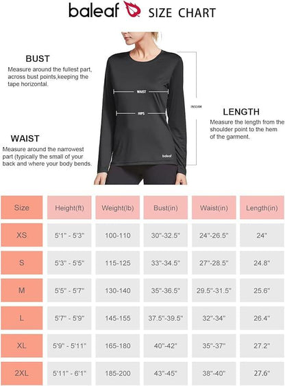 baleaf Long Sleeve Workout Tops for Women Running Athletic Shirts Active Quick Dry Lightweight Moisture Wicking - Which Mark