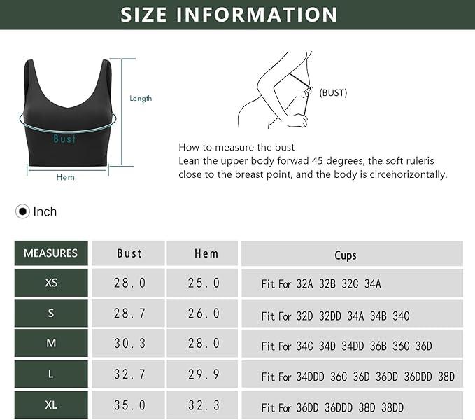 Wjustforu Women Sports Bra Yoga Tank Longline Padded Workout Crop Tank Top Fitness Workout Running Top - Which Mark