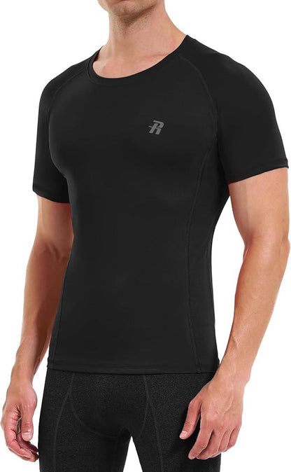 Runhit Long Sleeve Compression Shirts for Men Short Sleeve Quick Dry Athletic Workout T-Shirts Base Layer Tee Shirt - Which Mark