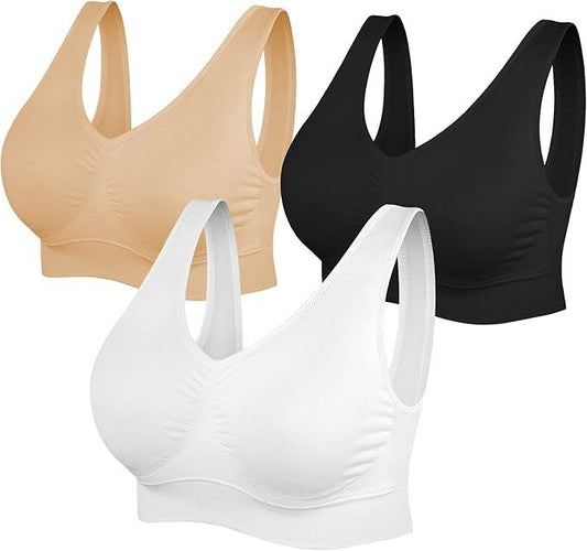 SIMIYA Sports Bras for Women, Seamless Wireless Yoga Comfort Stretchy Sports Bra with Removable Pads for Workout Running - Which Mark