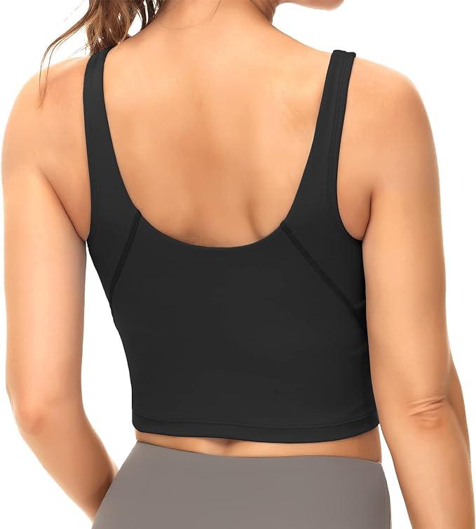 Dragon Fit Sports Bra for Women Longline Padded Yoga Bra Medium Impact Crop Tank Tops for Workout Fitness Running - Which Mark
